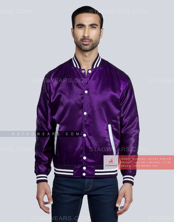 Purple Satin Jacket Front