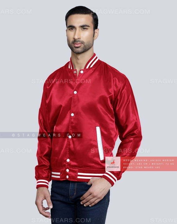 Red Satin Baseball Jacket: Get Hold Of The Super Stylish Piece Now!