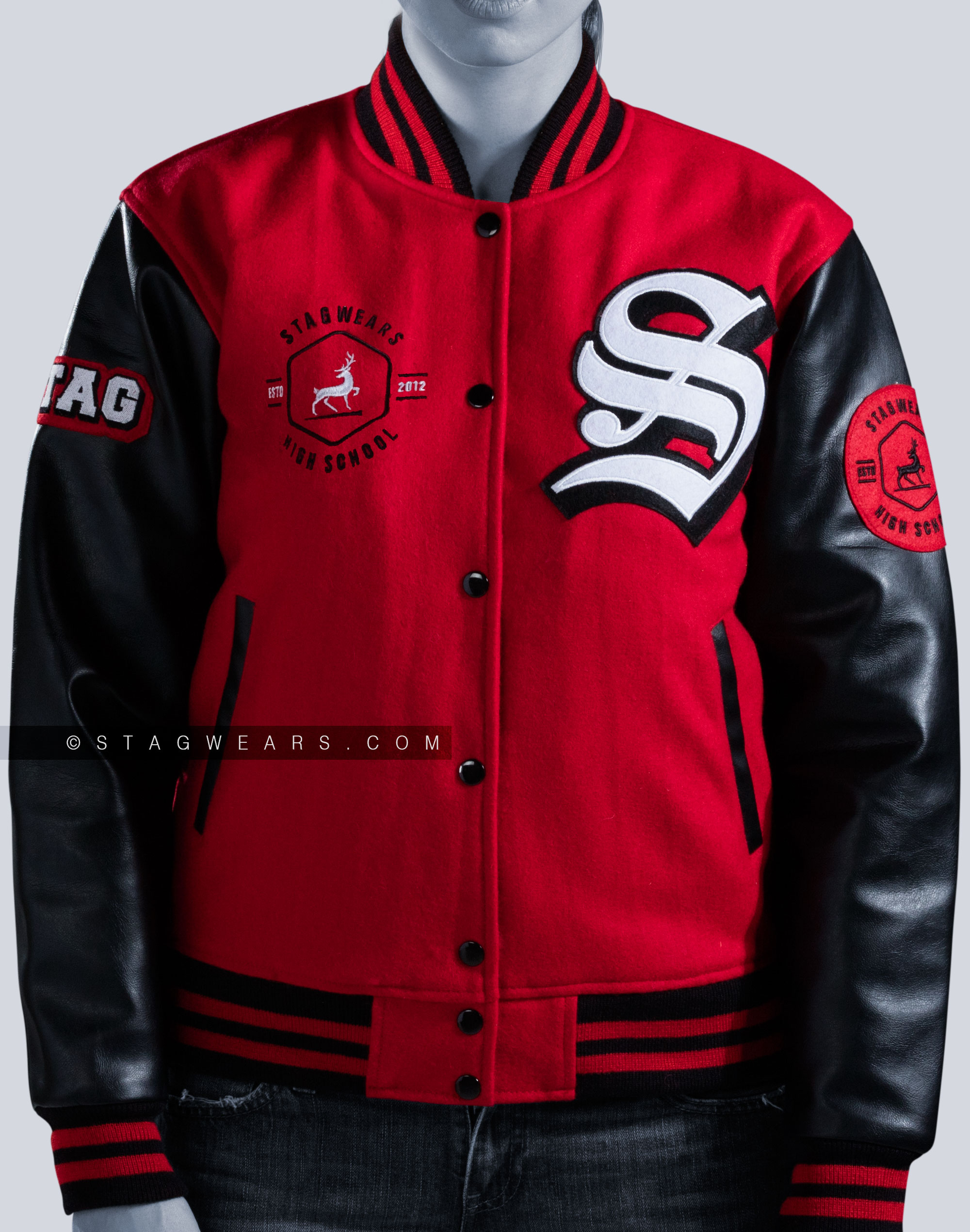 Mens Varsity, Letterman, Baseball Jacket, Faux Leather, Private Member 