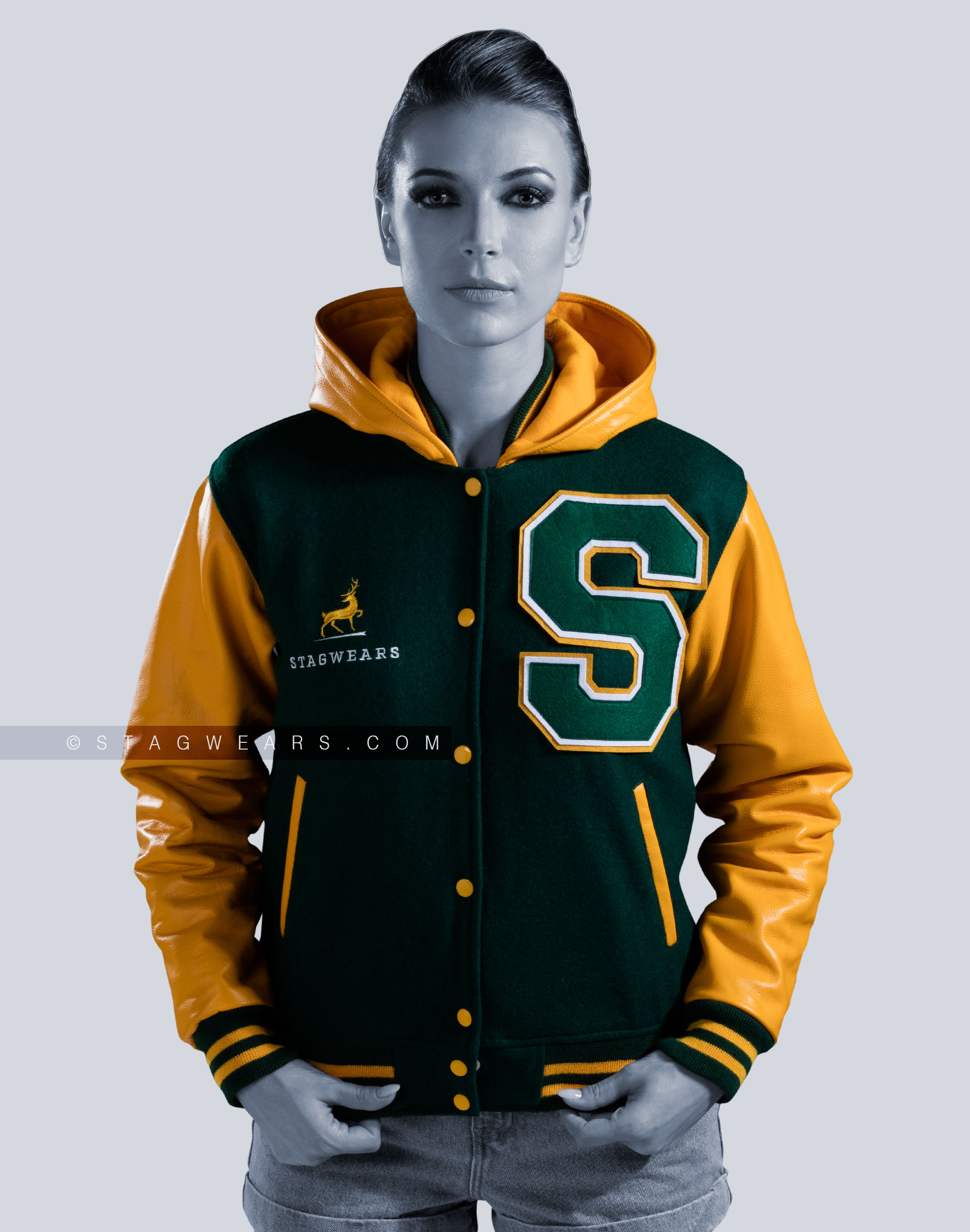 hoodie letterman jacket