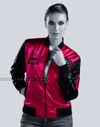 AKA Pink Satin Bomber Jacket Custom Ribbon And Lining