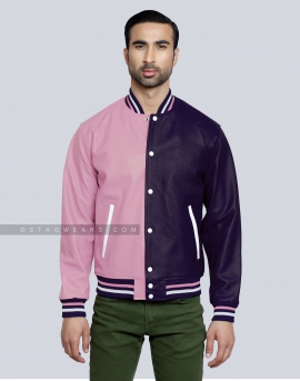 all pink varsity jacket